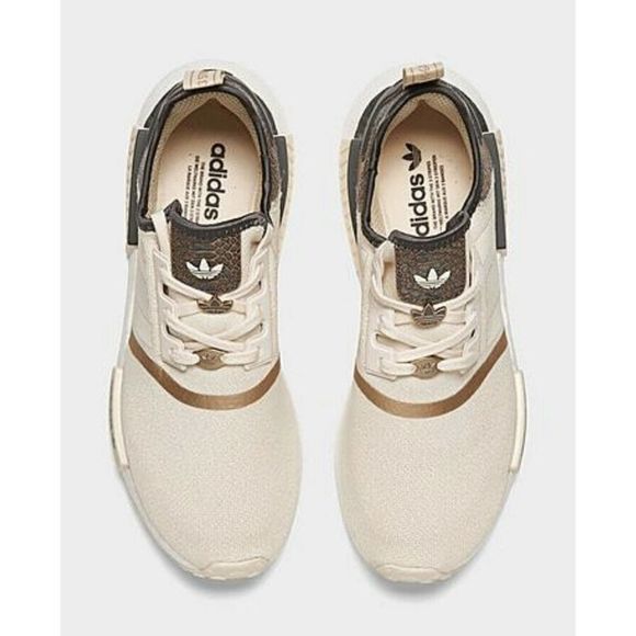 ADIDAS ORIGINALS NMD R1 RUNNER SHOE WOMENS WONDER WHITE/ GREY (Beige) - Picture 7 of 9